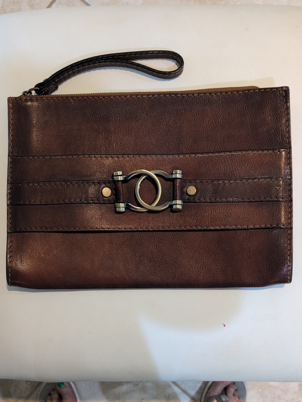 Pratesi Firenze "Raggioli" B435 Bruce Leather Clutch Or Wristlet